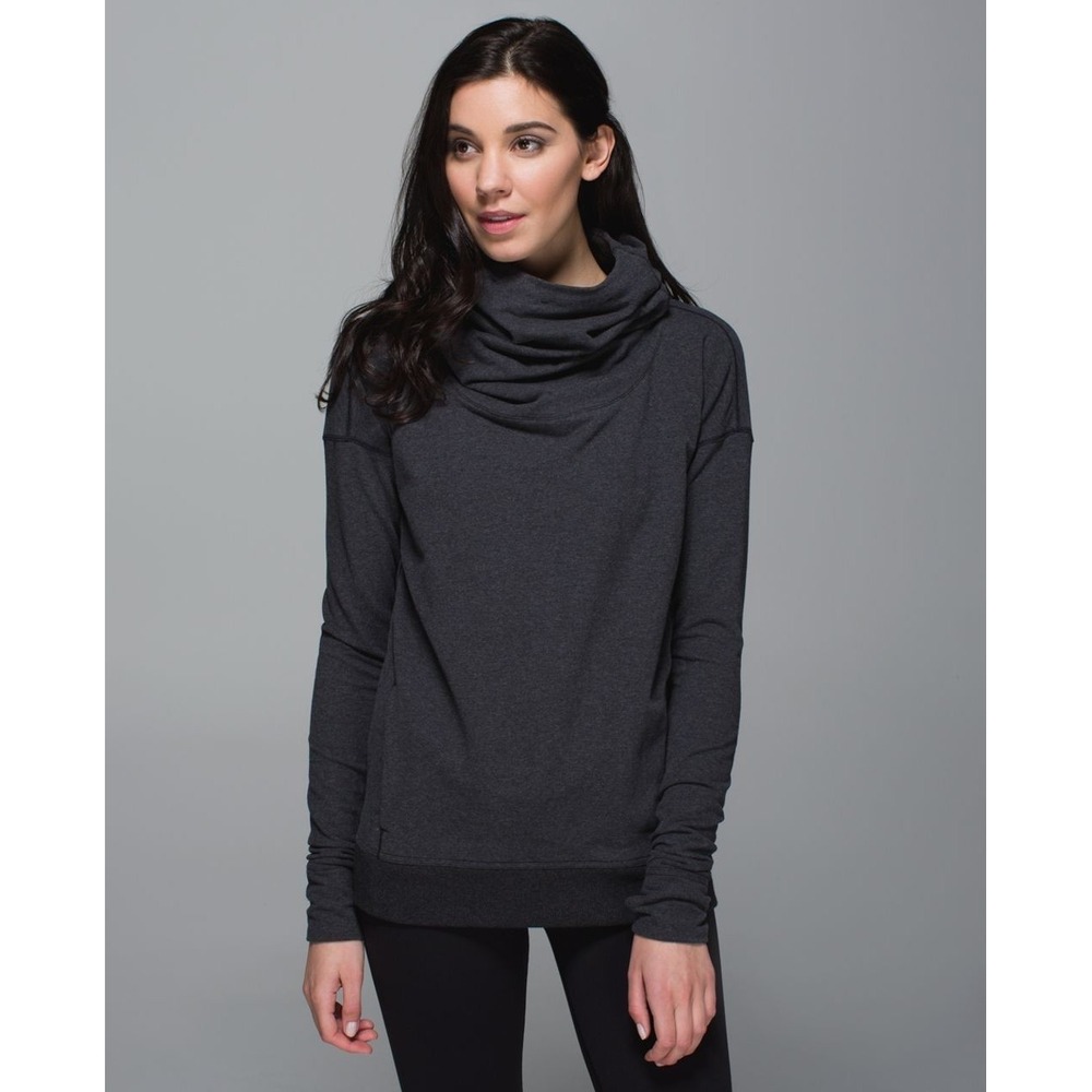 Lululemon Stress Less Hoodie‎ Heathered Marled Black / Black